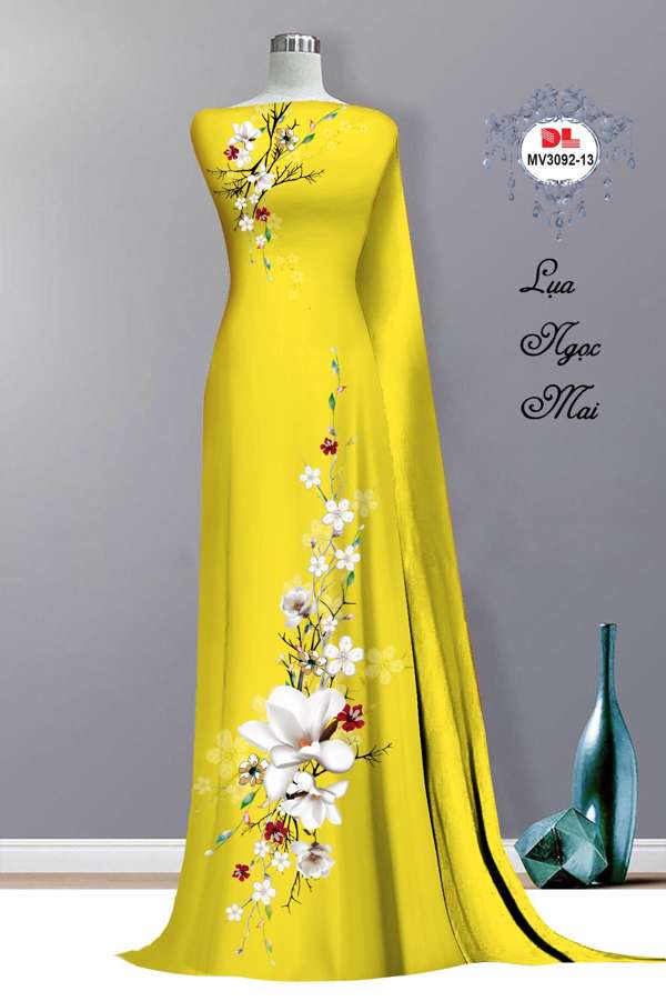 Vải Áo Dài Hoa In 3D Thiết Kế 2021 AD MV3092 32 Vải Áo Dài Hoa In 3D Thiết Kế 2021 AD MV3092