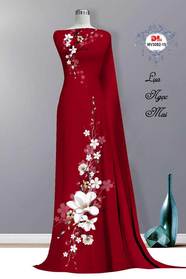 Vải Áo Dài Hoa In 3D Thiết Kế 2021 AD MV3092 34 Vải Áo Dài Hoa In 3D Thiết Kế 2021 AD MV3092