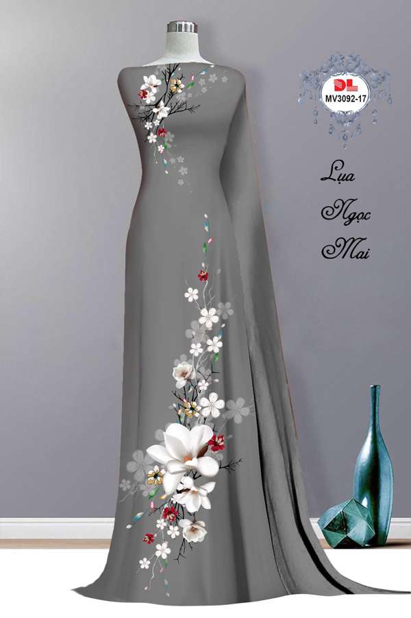 Vải Áo Dài Hoa In 3D Thiết Kế 2021 AD MV3092 35 Vải Áo Dài Hoa In 3D Thiết Kế 2021 AD MV3092