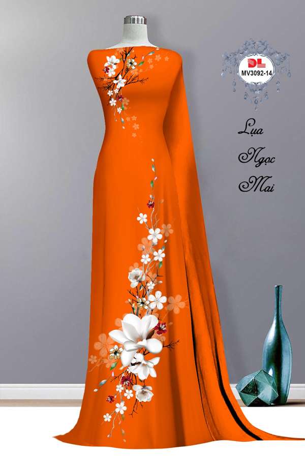 Vải Áo Dài Hoa In 3D Thiết Kế 2021 AD MV3092 33 Vải Áo Dài Hoa In 3D Thiết Kế 2021 AD MV3092