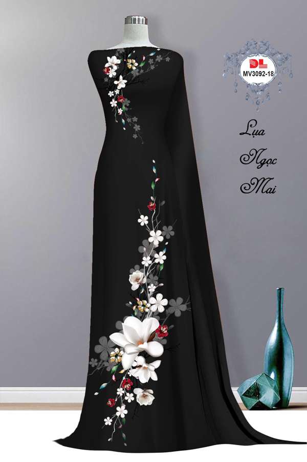 Vải Áo Dài Hoa In 3D Thiết Kế 2021 AD MV3092 36 Vải Áo Dài Hoa In 3D Thiết Kế 2021 AD MV3092