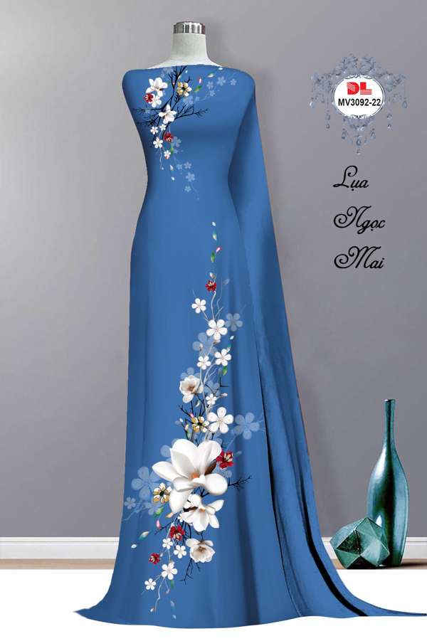 Vải Áo Dài Hoa In 3D Thiết Kế 2021 AD MV3092 39 Vải Áo Dài Hoa In 3D Thiết Kế 2021 AD MV3092