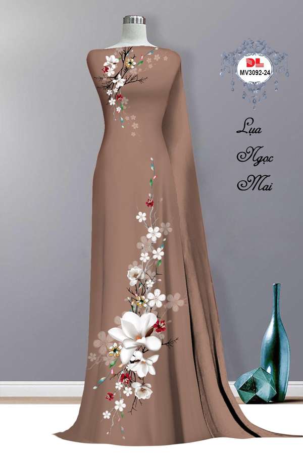 Vải Áo Dài Hoa In 3D Thiết Kế 2021 AD MV3092 40 Vải Áo Dài Hoa In 3D Thiết Kế 2021 AD MV3092