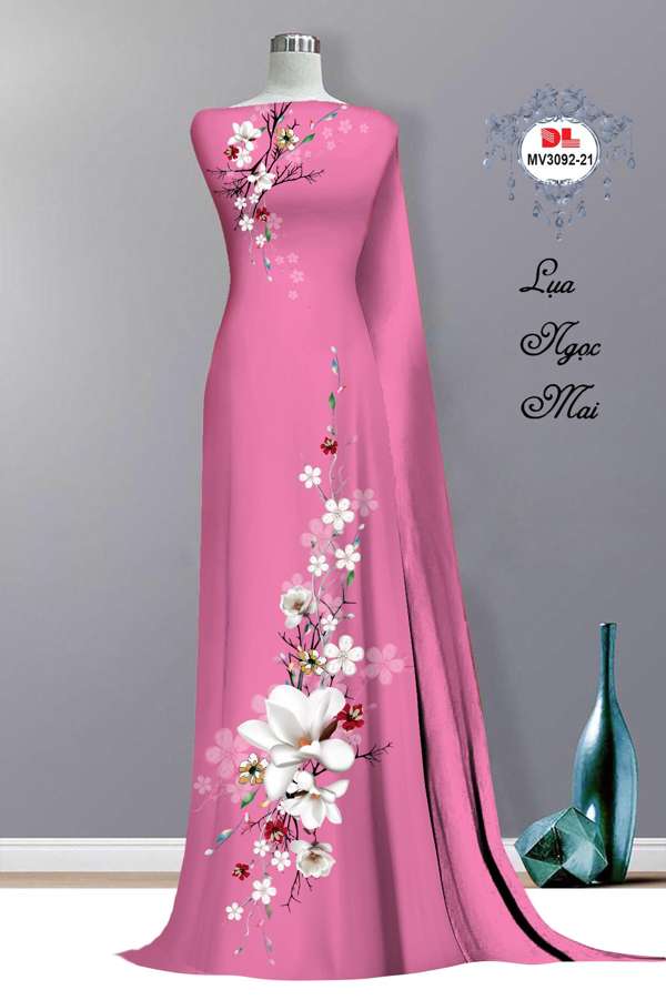 Vải Áo Dài Hoa In 3D Thiết Kế 2021 AD MV3092 38 Vải Áo Dài Hoa In 3D Thiết Kế 2021 AD MV3092