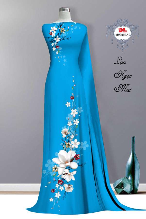 Vải Áo Dài Hoa In 3D Thiết Kế 2021 AD MV3092 43 Vải Áo Dài Hoa In 3D Thiết Kế 2021 AD MV3092