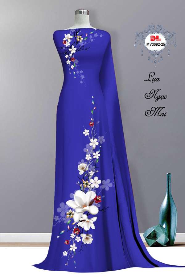 Vải Áo Dài Hoa In 3D Thiết Kế 2021 AD MV3092 41 Vải Áo Dài Hoa In 3D Thiết Kế 2021 AD MV3092