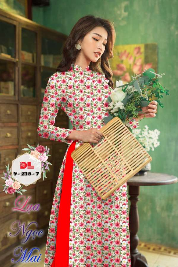 Vải Áo Dài Hoa Nhí Vừa Ra AD DLV215 16 Vải Áo Dài Hoa Nhí Vừa Ra AD DLV215