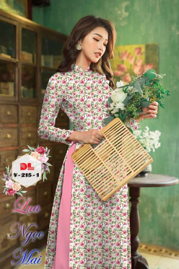Vải Áo Dài Hoa Nhí Vừa Ra AD DLV215 17 Vải Áo Dài Hoa Nhí Vừa Ra AD DLV215