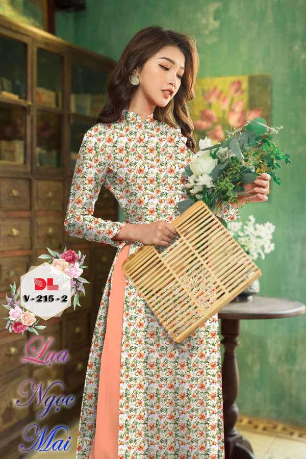 Vải Áo Dài Hoa Nhí Vừa Ra AD DLV215 18 Vải Áo Dài Hoa Nhí Vừa Ra AD DLV215