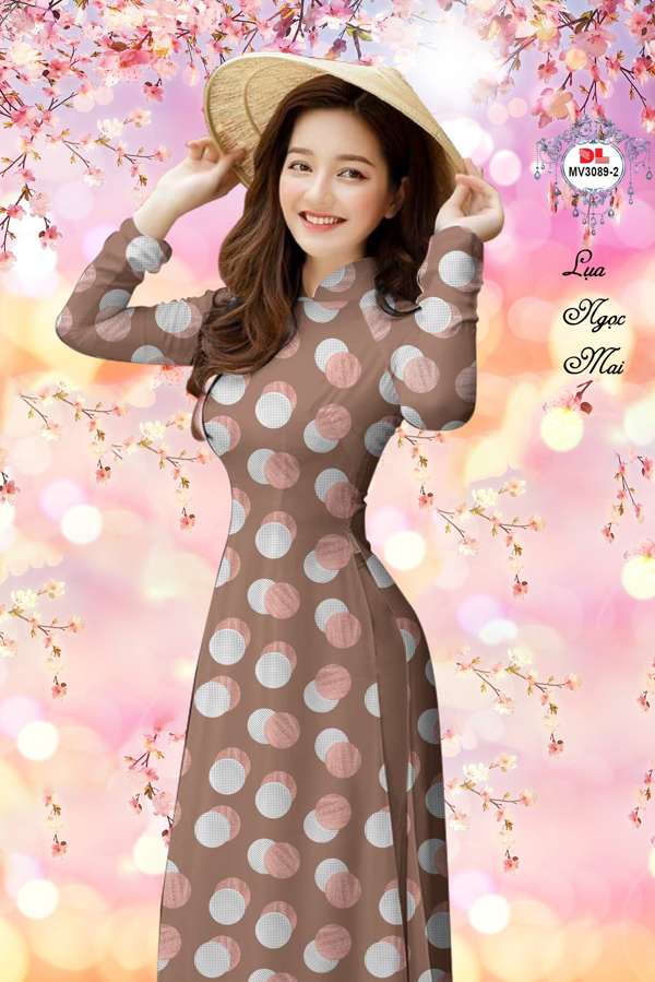 Vải Áo Dài Chấm Bi Thiết Kế 2021 AD MV3089