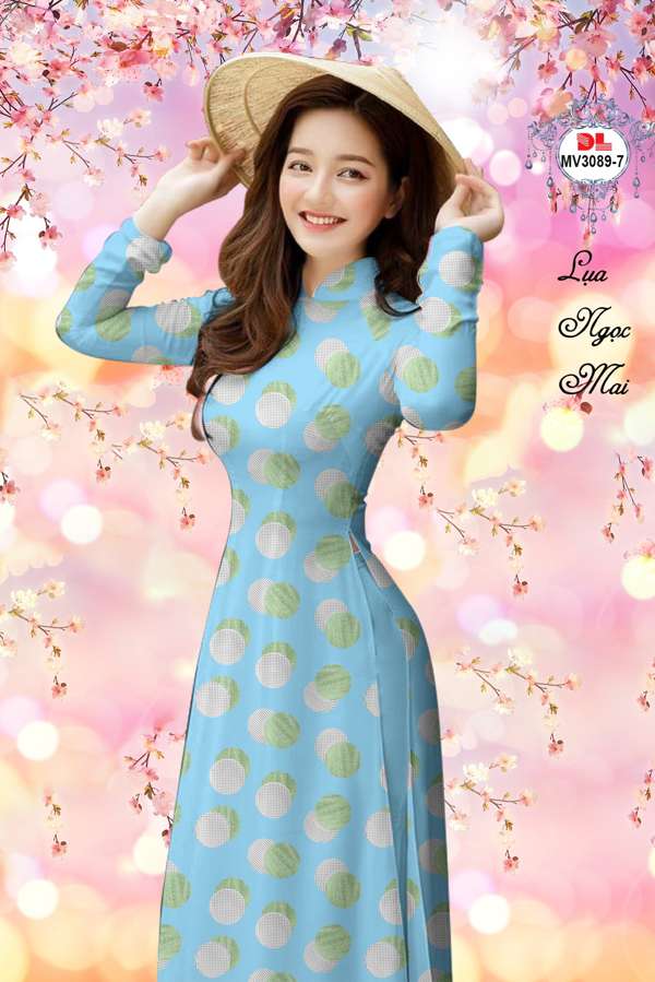 Vải Áo Dài Chấm Bi Thiết Kế 2021 AD MV3089