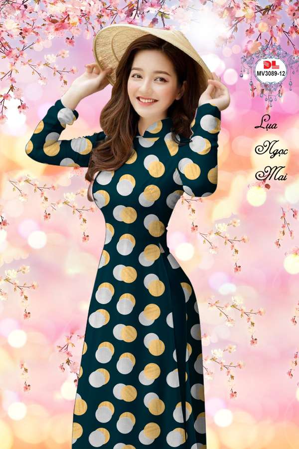 Vải Áo Dài Chấm Bi Thiết Kế 2021 AD MV3089