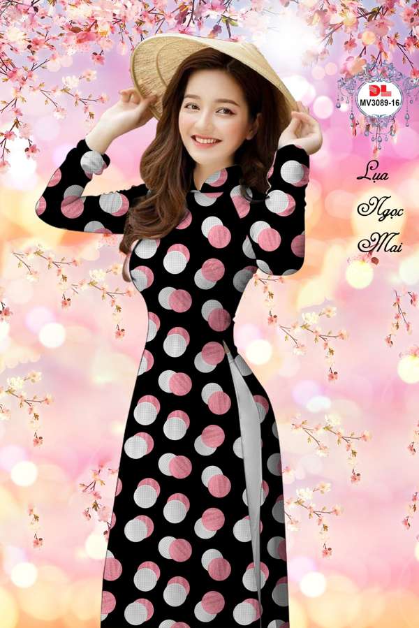 Vải Áo Dài Chấm Bi Thiết Kế 2021 AD MV3089