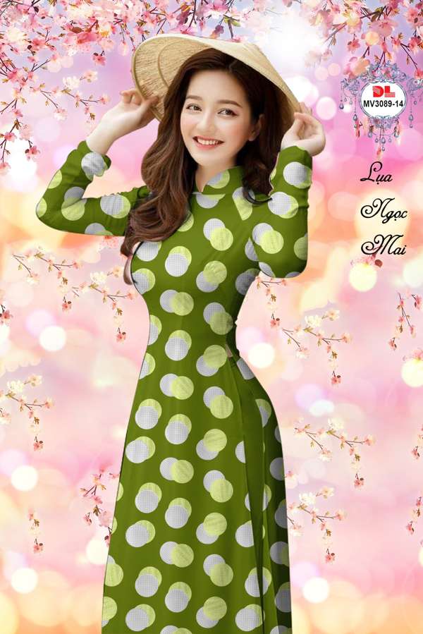 Vải Áo Dài Chấm Bi Thiết Kế 2021 AD MV3089