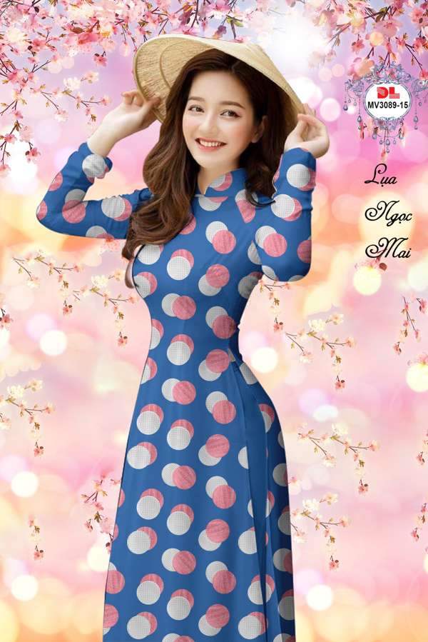 Vải Áo Dài Chấm Bi Thiết Kế 2021 AD MV3089
