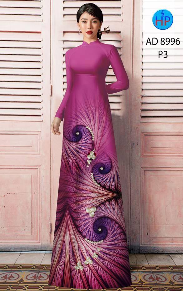 Vải Áo Dài Hoa Văn Kiểu Mới AD 8996