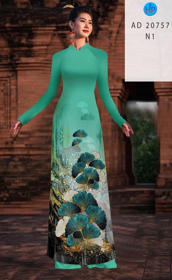 Vải Áo Dài Hoa In 3D Thiết Kế 2021 AD 20757 52 Vải Áo Dài Hoa In 3D Thiết Kế 2021 AD 20757