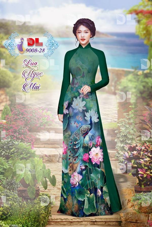 Vải Áo Dài Công Và Hoa Sen Vừa Ra AD DL9008 59 Vải Áo Dài Công Và Hoa Sen Vừa Ra AD DL9008