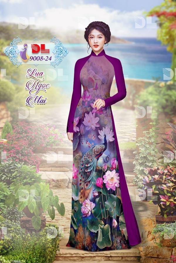 Vải Áo Dài Công Và Hoa Sen Vừa Ra AD DL9008 61 Vải Áo Dài Công Và Hoa Sen Vừa Ra AD DL9008