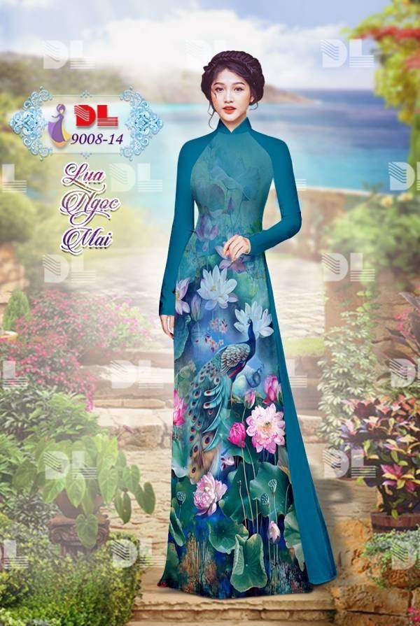 Vải Áo Dài Công Và Hoa Sen Vừa Ra AD DL9008 68 Vải Áo Dài Công Và Hoa Sen Vừa Ra AD DL9008