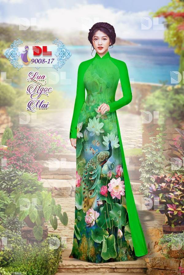 Vải Áo Dài Công Và Hoa Sen Vừa Ra AD DL9008 66 Vải Áo Dài Công Và Hoa Sen Vừa Ra AD DL9008