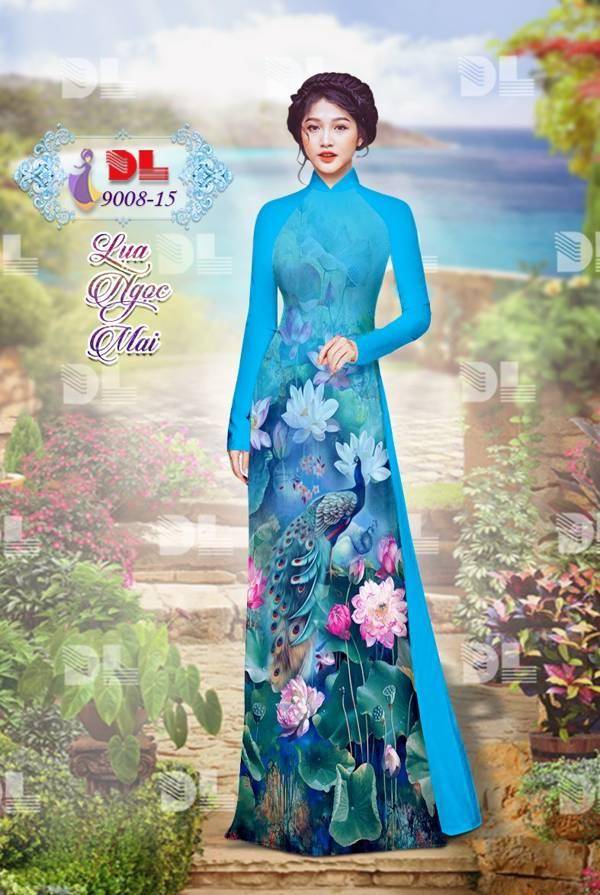 Vải Áo Dài Công Và Hoa Sen Vừa Ra AD DL9008 67 Vải Áo Dài Công Và Hoa Sen Vừa Ra AD DL9008