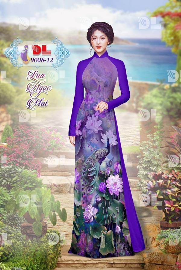Vải Áo Dài Công Và Hoa Sen Vừa Ra AD DL9008 71 Vải Áo Dài Công Và Hoa Sen Vừa Ra AD DL9008