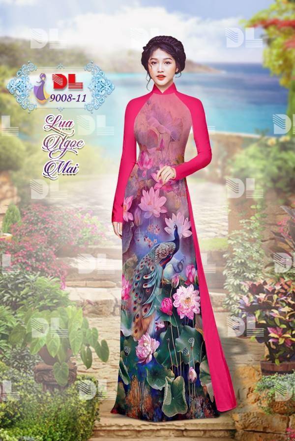 Vải Áo Dài Công Và Hoa Sen Vừa Ra AD DL9008 72 Vải Áo Dài Công Và Hoa Sen Vừa Ra AD DL9008