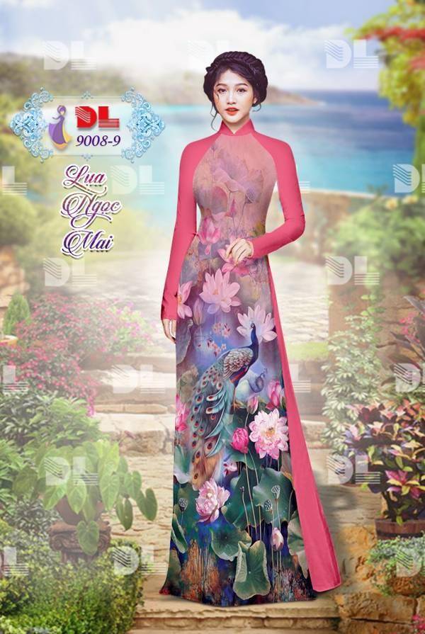 Vải Áo Dài Công Và Hoa Sen Vừa Ra AD DL9008 74 Vải Áo Dài Công Và Hoa Sen Vừa Ra AD DL9008