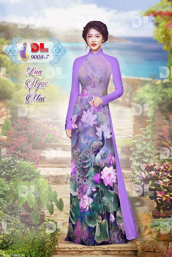 Vải Áo Dài Công Và Hoa Sen Vừa Ra AD DL9008 76 Vải Áo Dài Công Và Hoa Sen Vừa Ra AD DL9008