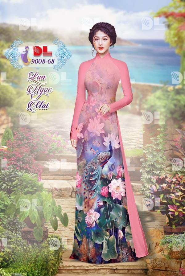 Vải Áo Dài Công Và Hoa Sen Vừa Ra AD DL9008 77 Vải Áo Dài Công Và Hoa Sen Vừa Ra AD DL9008