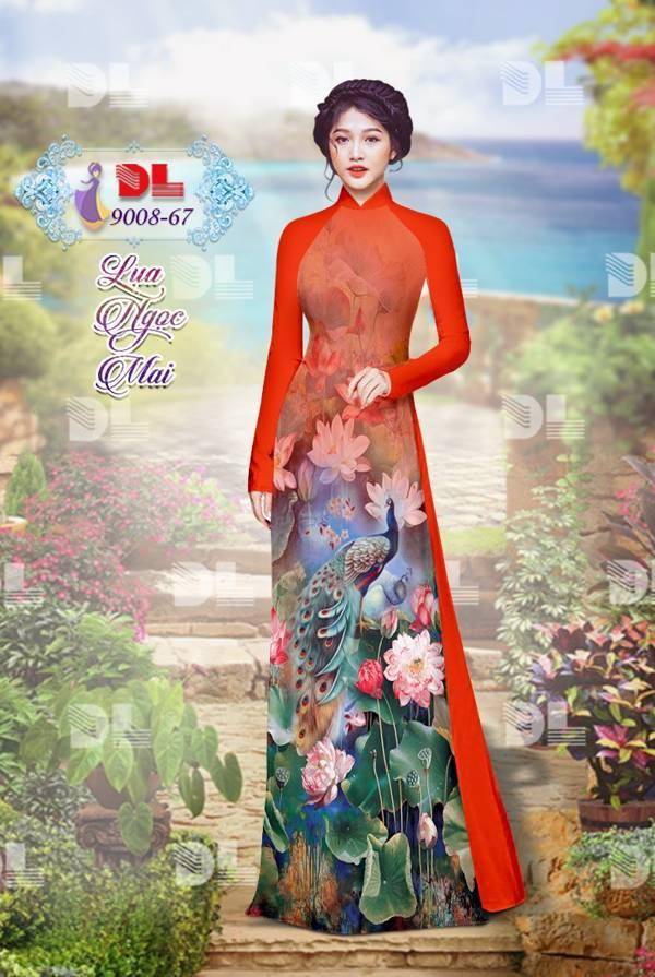 Vải Áo Dài Công Và Hoa Sen Vừa Ra AD DL9008 79 Vải Áo Dài Công Và Hoa Sen Vừa Ra AD DL9008