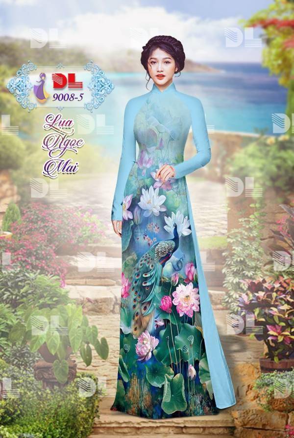 Vải Áo Dài Công Và Hoa Sen Vừa Ra AD DL9008 78 Vải Áo Dài Công Và Hoa Sen Vừa Ra AD DL9008