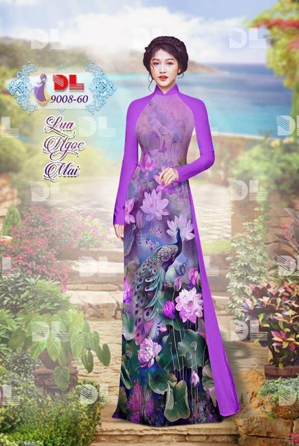 Vải Áo Dài Công Và Hoa Sen Vừa Ra AD DL9008 81 Vải Áo Dài Công Và Hoa Sen Vừa Ra AD DL9008