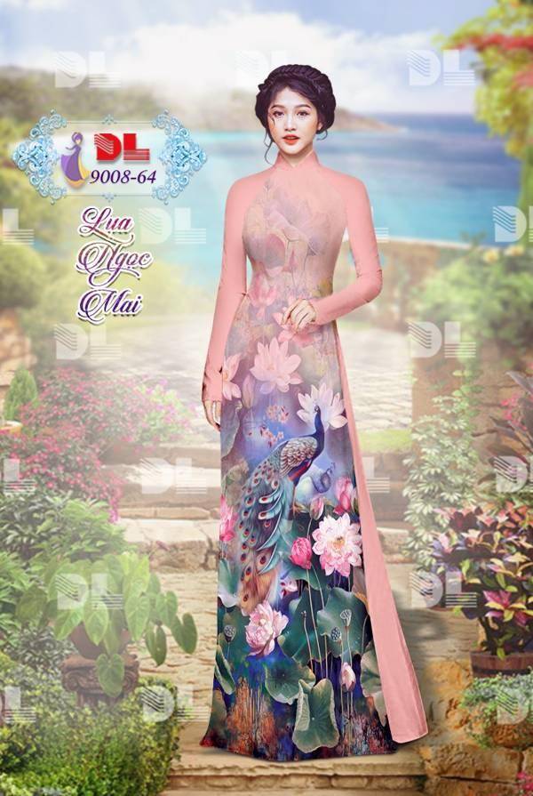 Vải Áo Dài Công Và Hoa Sen Vừa Ra AD DL9008 80 Vải Áo Dài Công Và Hoa Sen Vừa Ra AD DL9008