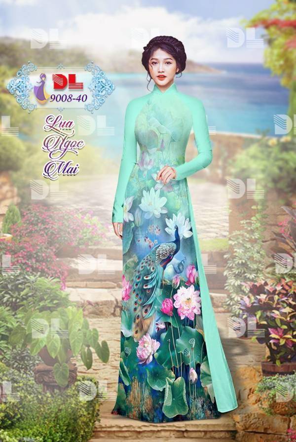 Vải Áo Dài Công Và Hoa Sen Vừa Ra AD DL9008 83 Vải Áo Dài Công Và Hoa Sen Vừa Ra AD DL9008