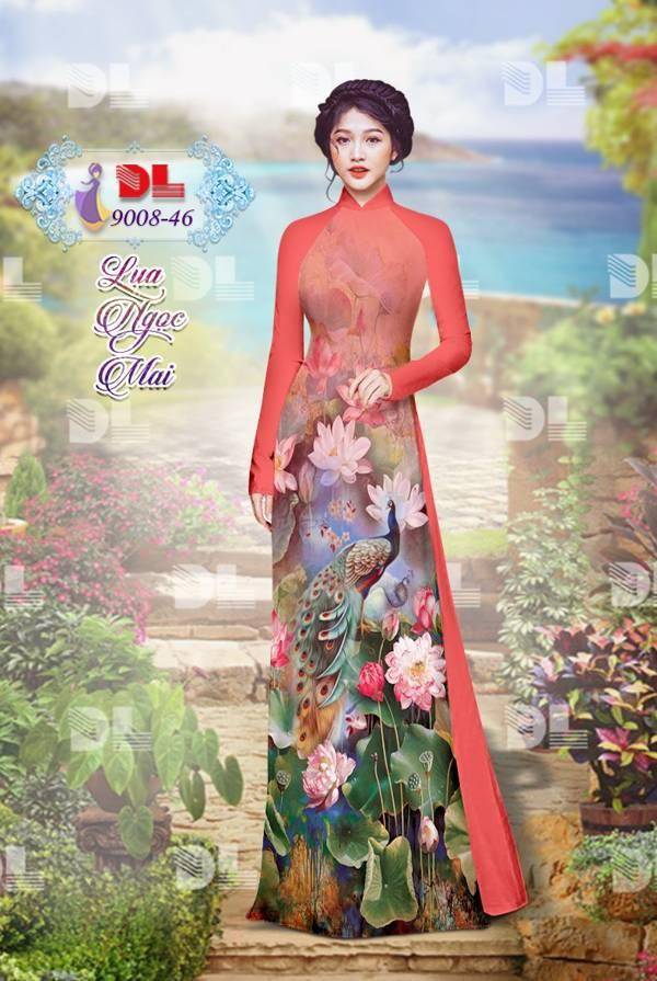 Vải Áo Dài Công Và Hoa Sen Vừa Ra AD DL9008 82 Vải Áo Dài Công Và Hoa Sen Vừa Ra AD DL9008
