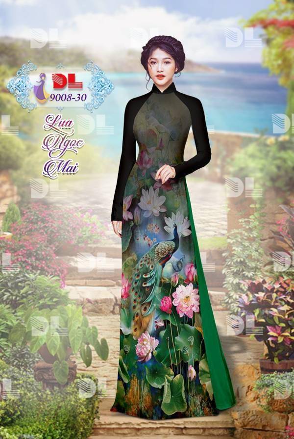 Vải Áo Dài Công Và Hoa Sen Vừa Ra AD DL9008 84 Vải Áo Dài Công Và Hoa Sen Vừa Ra AD DL9008