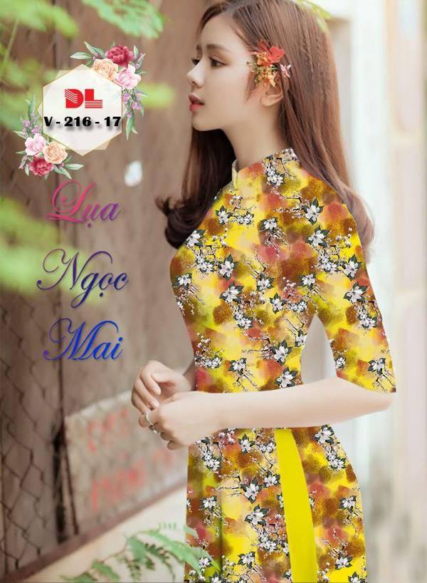 Vải Áo Dài Hoa Nhí Thiết Kế 2021 AD DLV216 45 Vải Áo Dài Hoa Nhí Thiết Kế 2021 AD DLV216