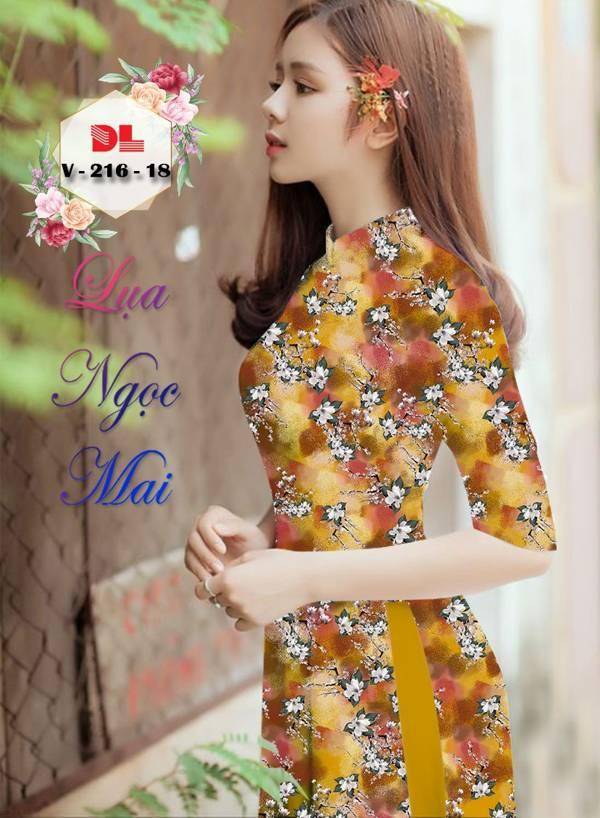 Vải Áo Dài Hoa Nhí Thiết Kế 2021 AD DLV216 46 Vải Áo Dài Hoa Nhí Thiết Kế 2021 AD DLV216