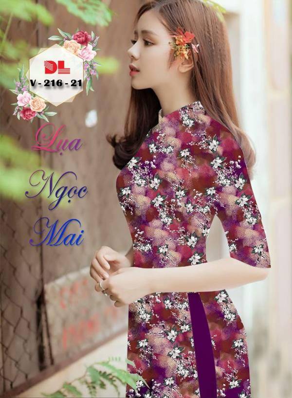 Vải Áo Dài Hoa Nhí Thiết Kế 2021 AD DLV216 50 Vải Áo Dài Hoa Nhí Thiết Kế 2021 AD DLV216