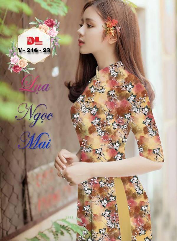 Vải Áo Dài Hoa Nhí Thiết Kế 2021 AD DLV216 52 Vải Áo Dài Hoa Nhí Thiết Kế 2021 AD DLV216