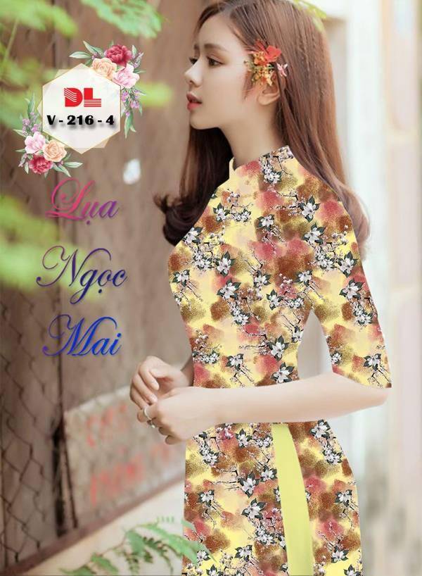 Vải Áo Dài Hoa Nhí Thiết Kế 2021 AD DLV216 57 Vải Áo Dài Hoa Nhí Thiết Kế 2021 AD DLV216