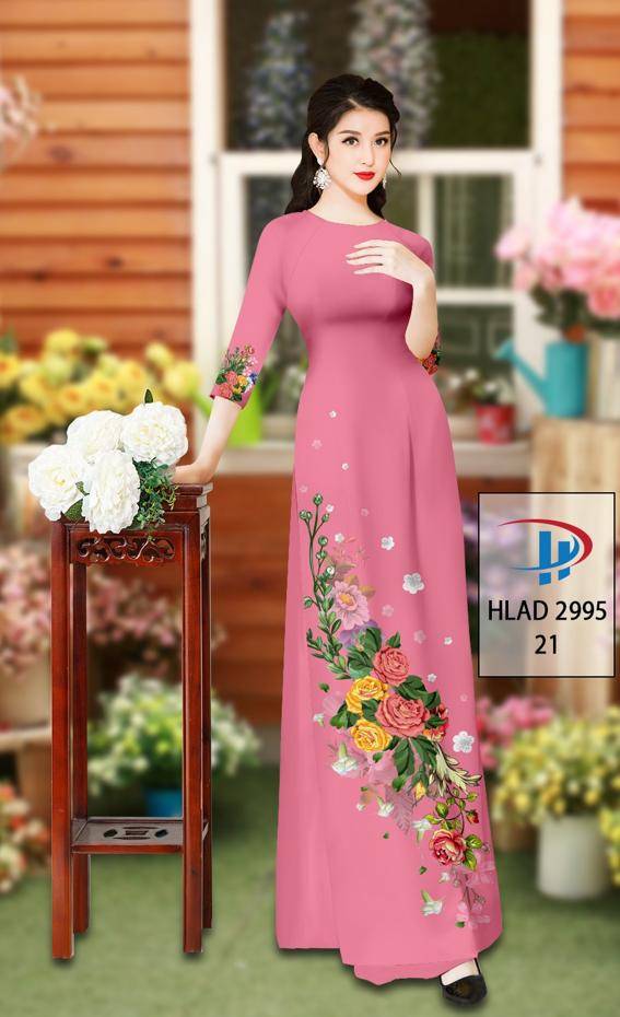Vải Áo Dài Hoa Hồng Thiết Kế 2021 AD HLAD2995 62 Vải Áo Dài Hoa Hồng Thiết Kế 2021 AD HLAD2995