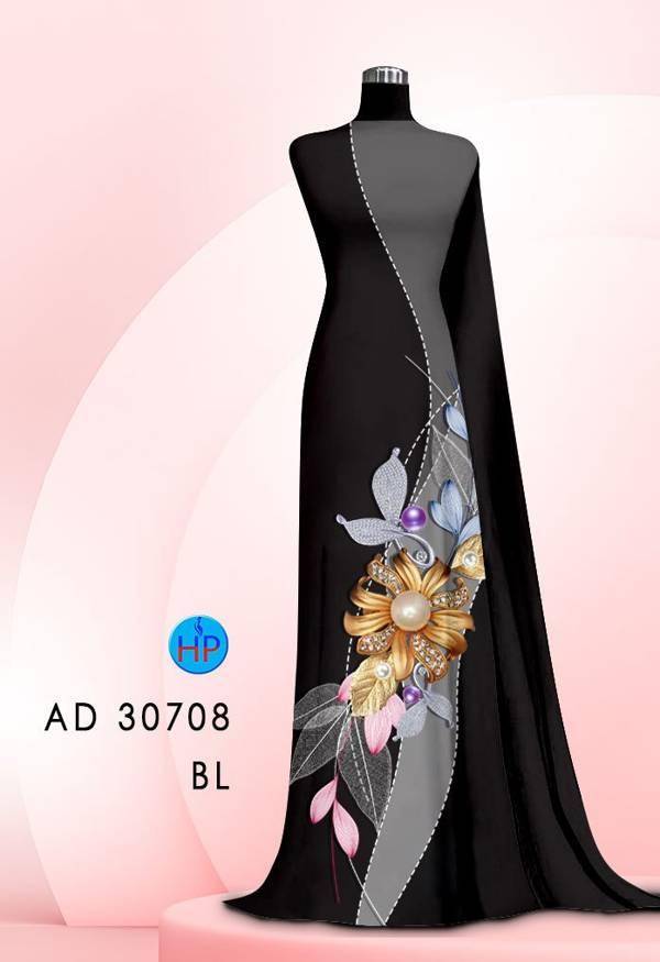 Vải Áo Dài Hoa In 3D Mới Ra AD 30708 40 Vải Áo Dài Hoa In 3D Mới Ra AD 30708