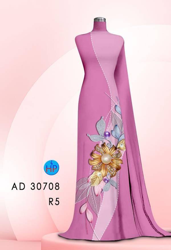 Vải Áo Dài Hoa In 3D Mới Ra AD 30708 42 Vải Áo Dài Hoa In 3D Mới Ra AD 30708