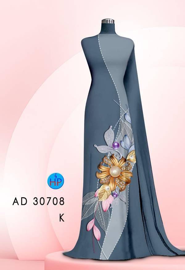 Vải Áo Dài Hoa In 3D Mới Ra AD 30708 46 Vải Áo Dài Hoa In 3D Mới Ra AD 30708
