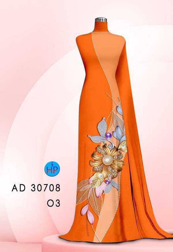 Vải Áo Dài Hoa In 3D Mới Ra AD 30708 44 Vải Áo Dài Hoa In 3D Mới Ra AD 30708