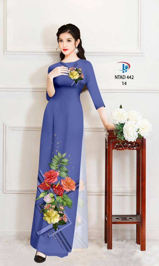 Vải Áo Dài Hoa Hồng Độc Đáo AD NTAD442 51 Vải Áo Dài Hoa Hồng Độc Đáo AD NTAD442