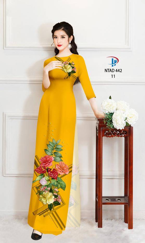 Vải Áo Dài Hoa Hồng Độc Đáo AD NTAD442 53 Vải Áo Dài Hoa Hồng Độc Đáo AD NTAD442